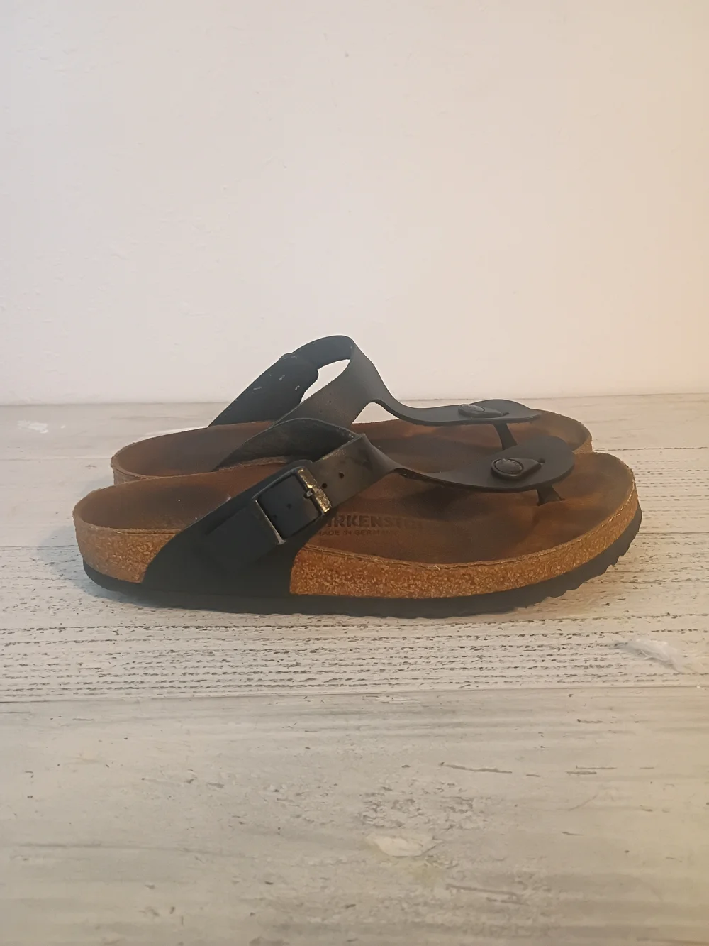 Birkenstock Gizeh Birko-Flor Black Slide Sandals